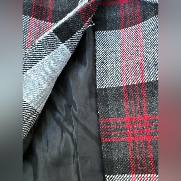 PLAID WOOL BLEND PEA COAT MAJORA - Picture 6 of 10